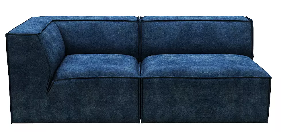 Sofa 2 seater Corner and center Low-poly 3D model_0