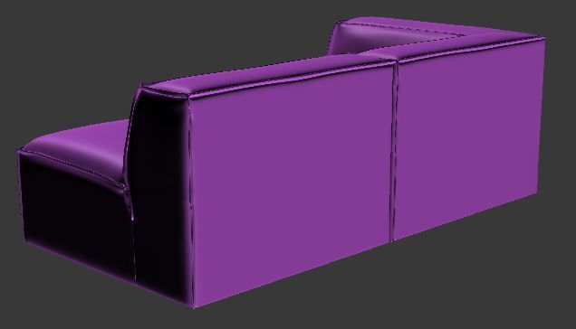 Sofa 2 seater Corner and center Low-poly 3D model_12