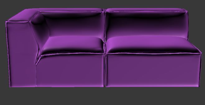 Sofa 2 seater Corner and center Low-poly 3D model_6
