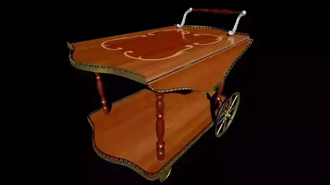 victorian wine cart 3D model