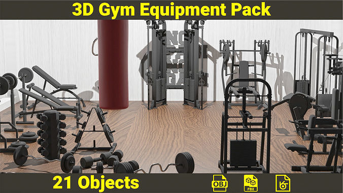 3D Gym Equipment Pack 3D model