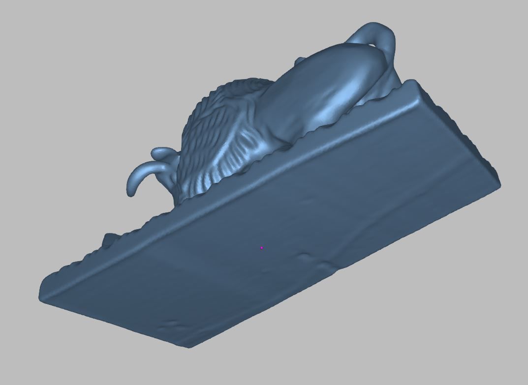 Wooden hand carved bull 3d print ready 3D model_12