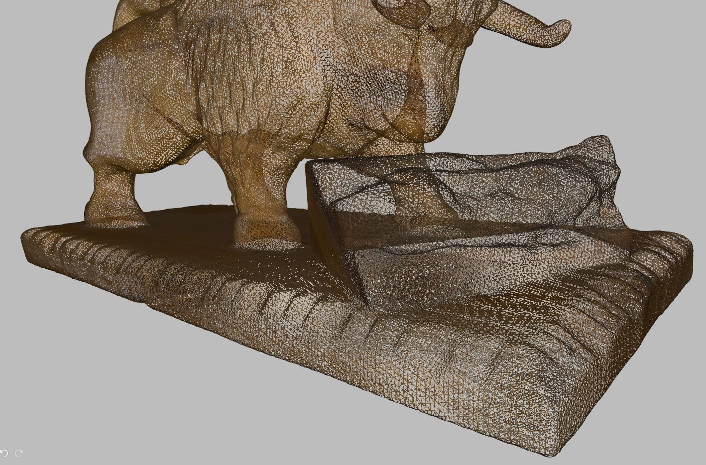 Wooden hand carved bull 3d print ready 3D model_16