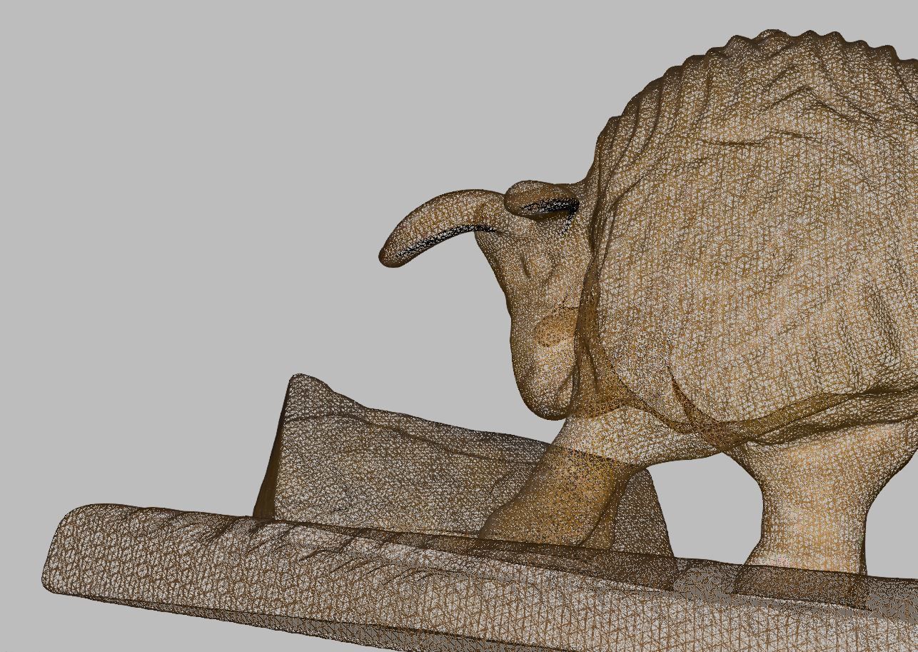 Wooden hand carved bull 3d print ready 3D model_17