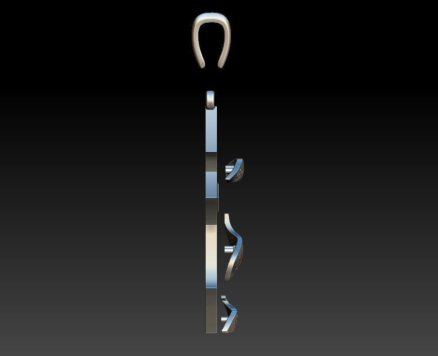 Cross pendant  tape inscription openwork 3D print model_7