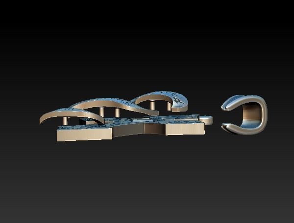 Cross pendant  tape inscription openwork 3D print model_8