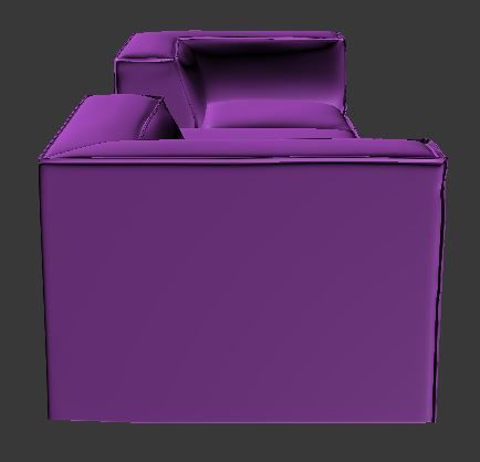 Sofa 3 seater Corner and center Low-poly 3D model_9