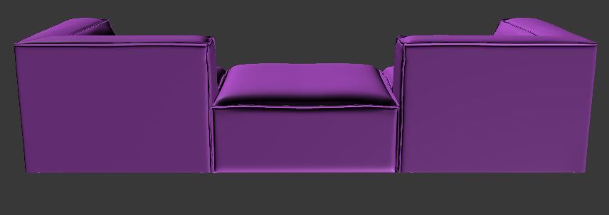 Sofa 3 seater Corner and center Low-poly 3D model_11