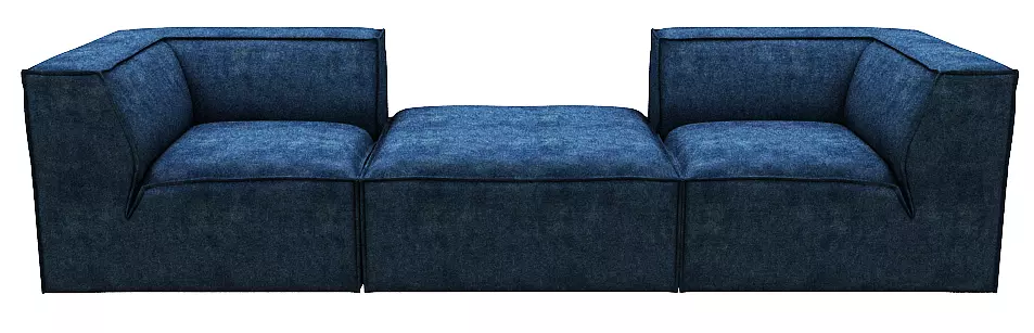 Sofa 3 seater Corner and center Low-poly 3D model_0