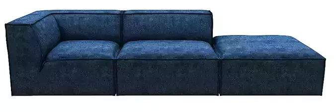 Sofa 3 seater center and corner Low-poly 3D model