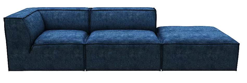 Sofa 3 seater center and corner Low-poly 3D model_0