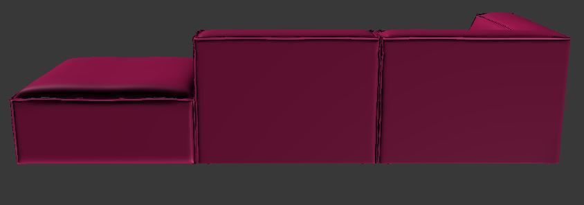 Sofa 3 seater center and corner Low-poly 3D model_11