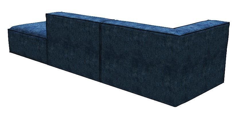 Sofa 3 seater center and corner Low-poly 3D model_4