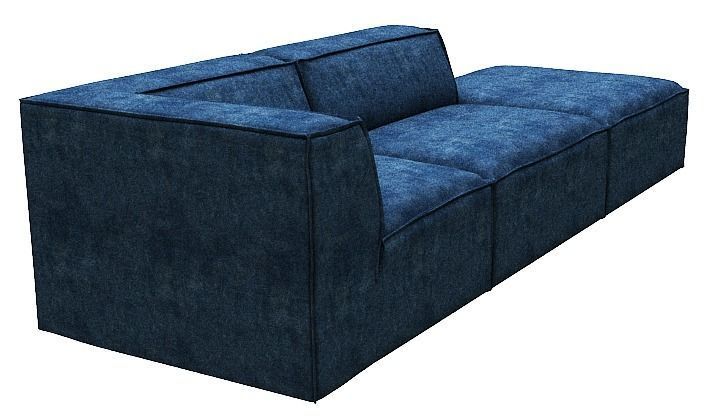 Sofa 3 seater center and corner Low-poly 3D model_2
