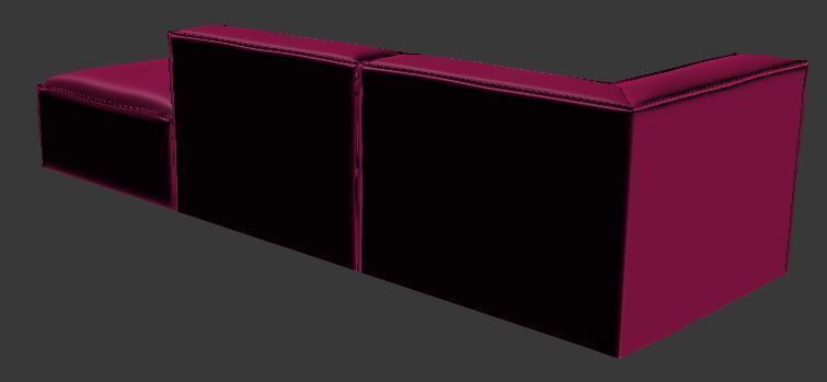 Sofa 3 seater center and corner Low-poly 3D model_10