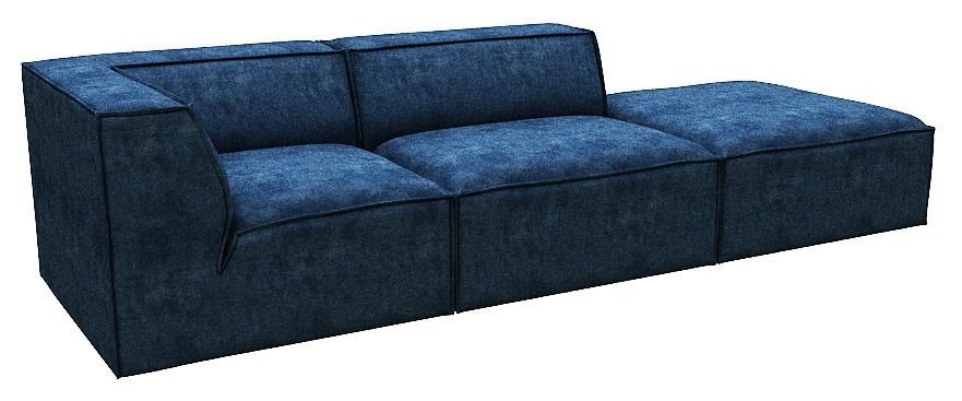 Sofa 3 seater center and corner Low-poly 3D model_1