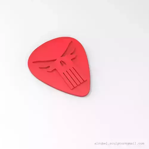 Punisher guitar pick 3D print model