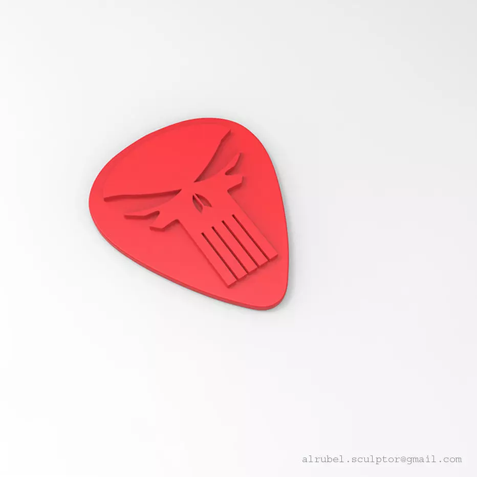 Punisher guitar pick 3D print model