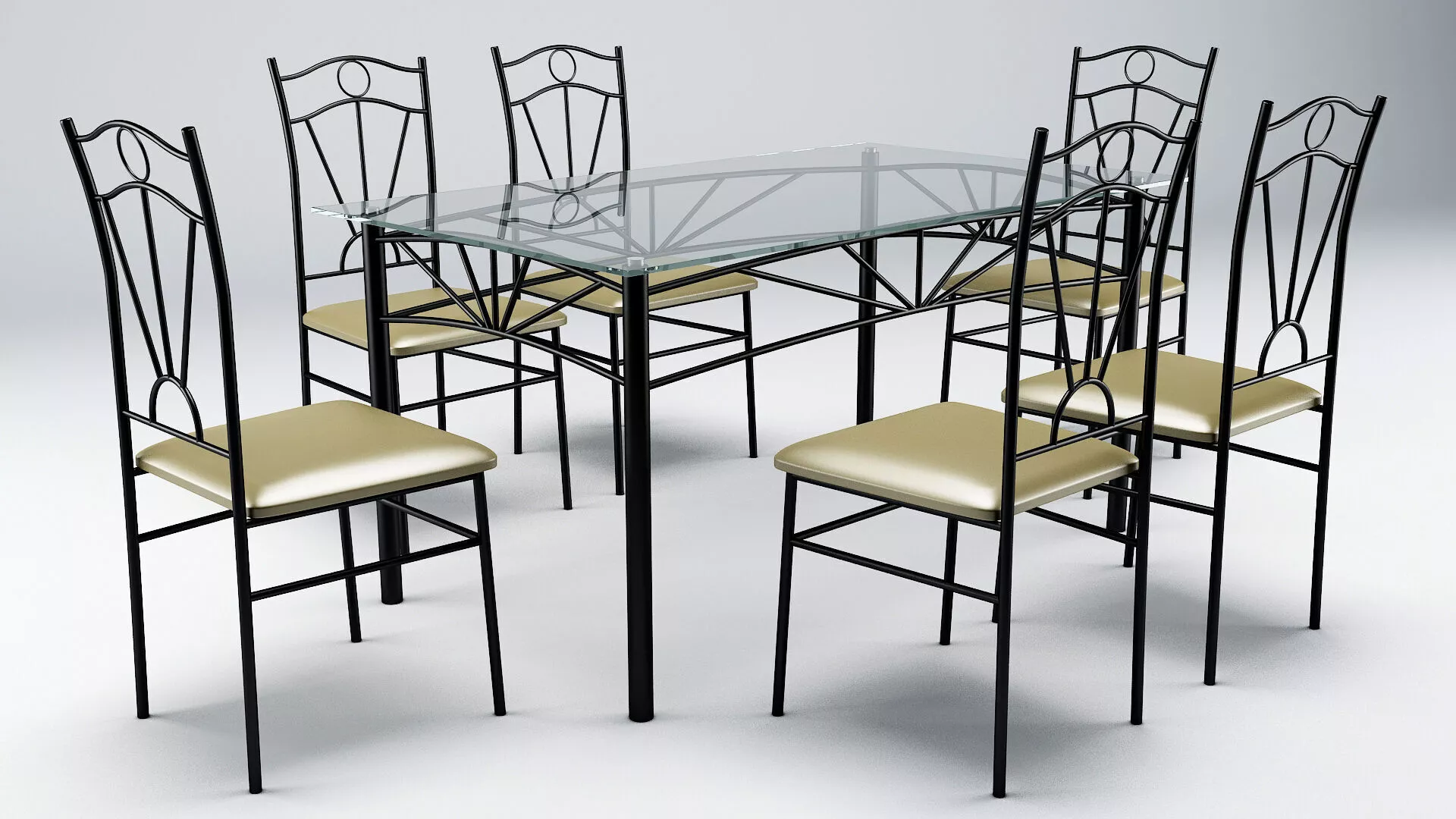 steel dining set Free low-poly 3D model