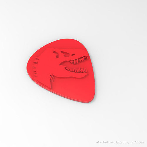 jurassic park guitar pick 3D print model