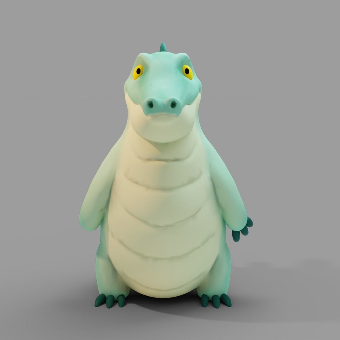 Cartoon Crocodile Low-poly 3D model_2