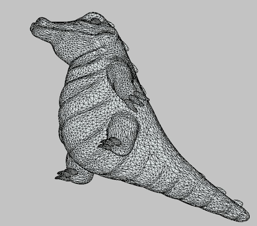 Cartoon Crocodile Low-poly 3D model_8