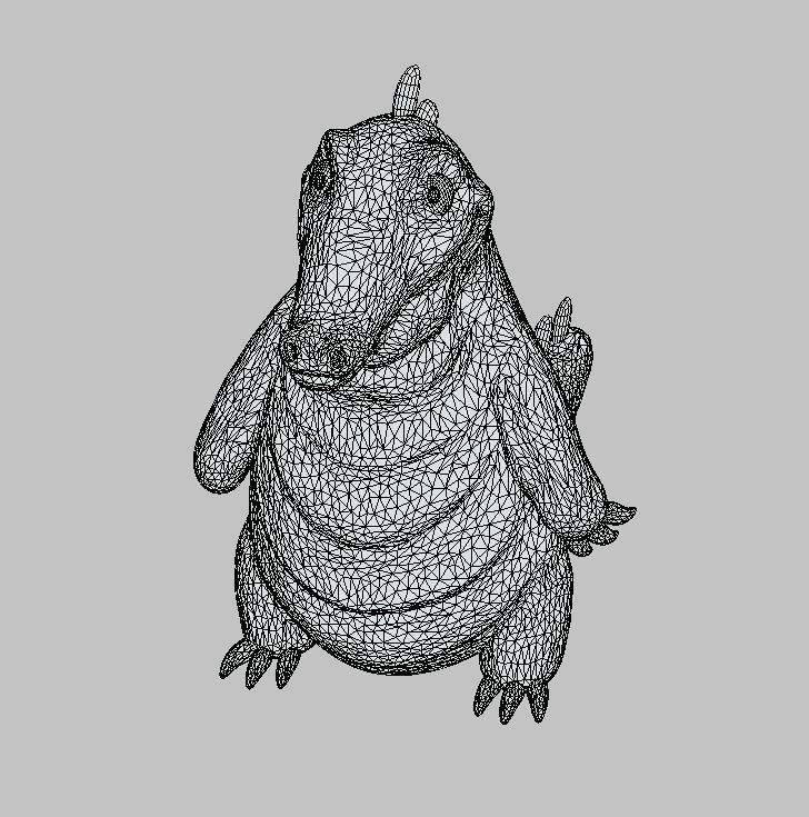 Cartoon Crocodile Low-poly 3D model_7