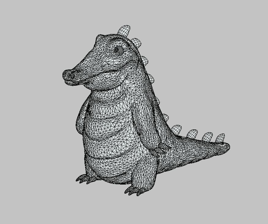 Cartoon Crocodile Low-poly 3D model_6