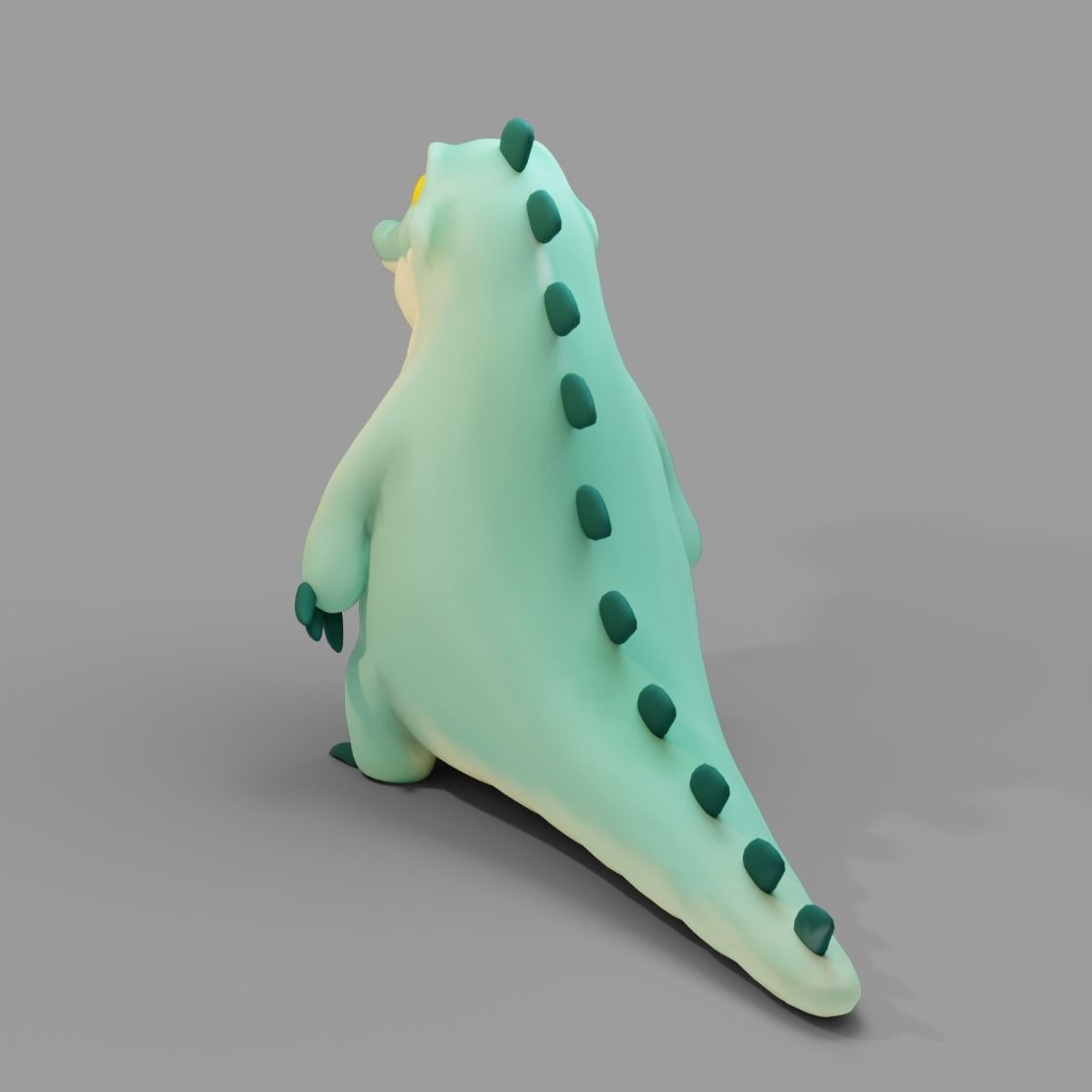Cartoon Crocodile Low-poly 3D model_3