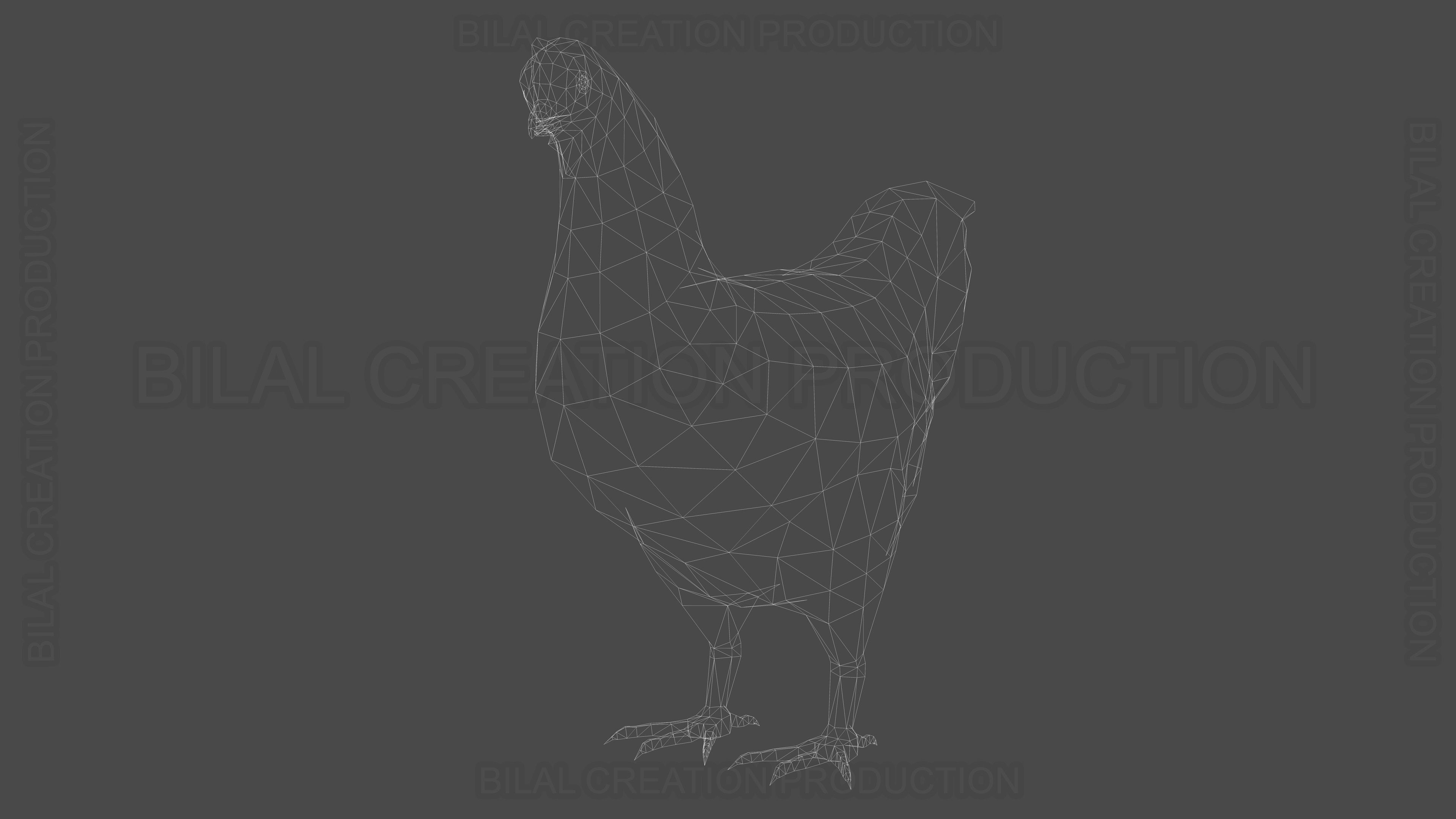 Hen chicken Animated Low-poly 3D model_23