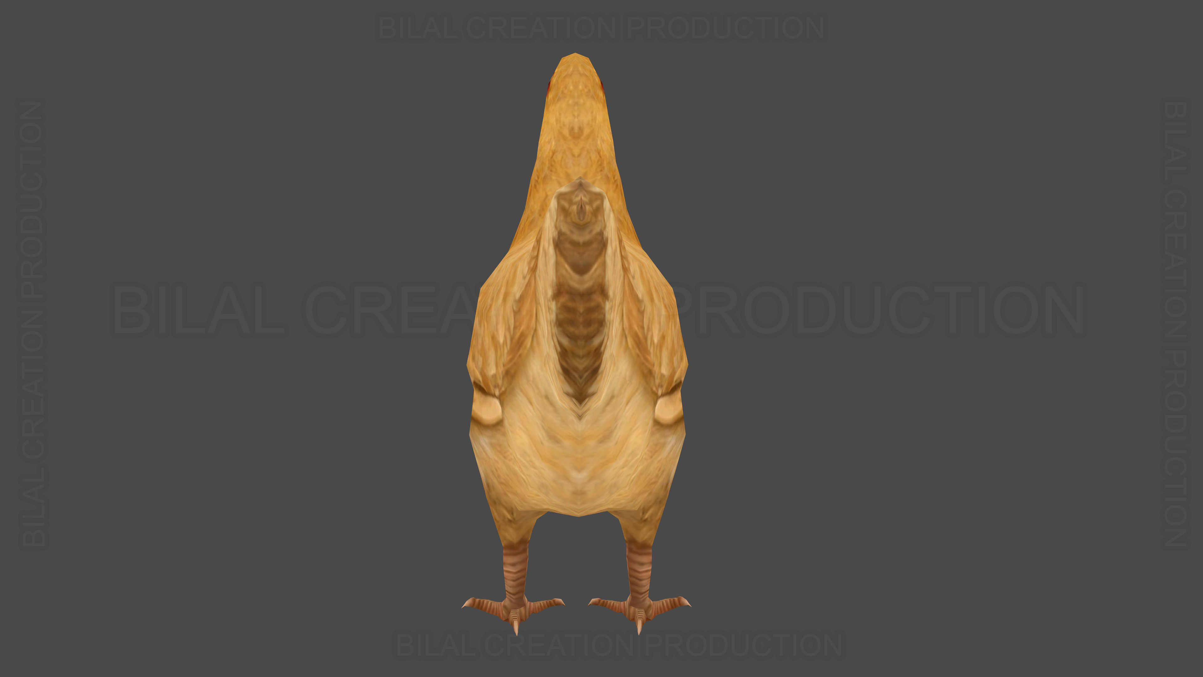 Hen chicken Animated Low-poly 3D model_16