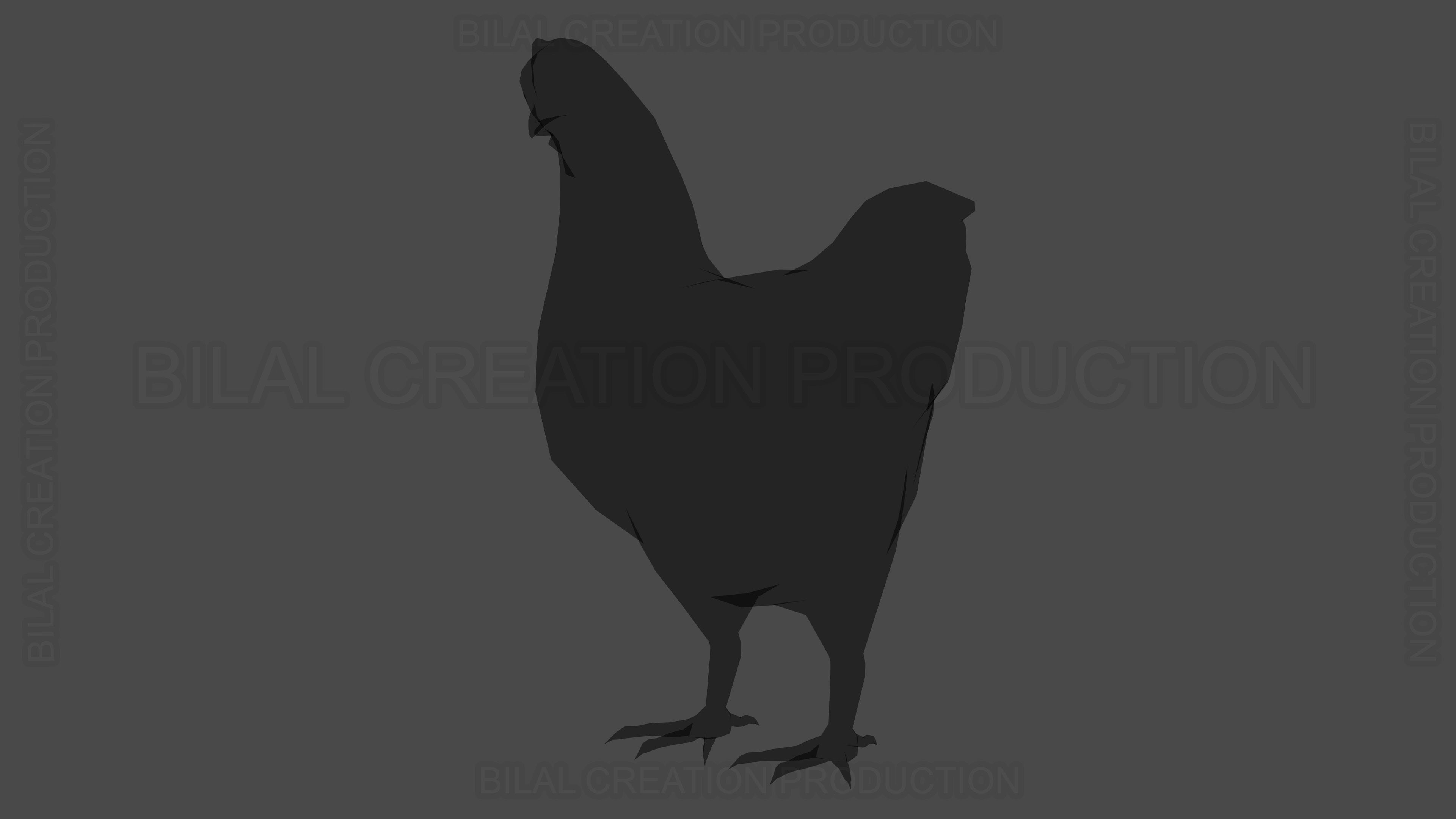 Hen chicken Animated Low-poly 3D model_22