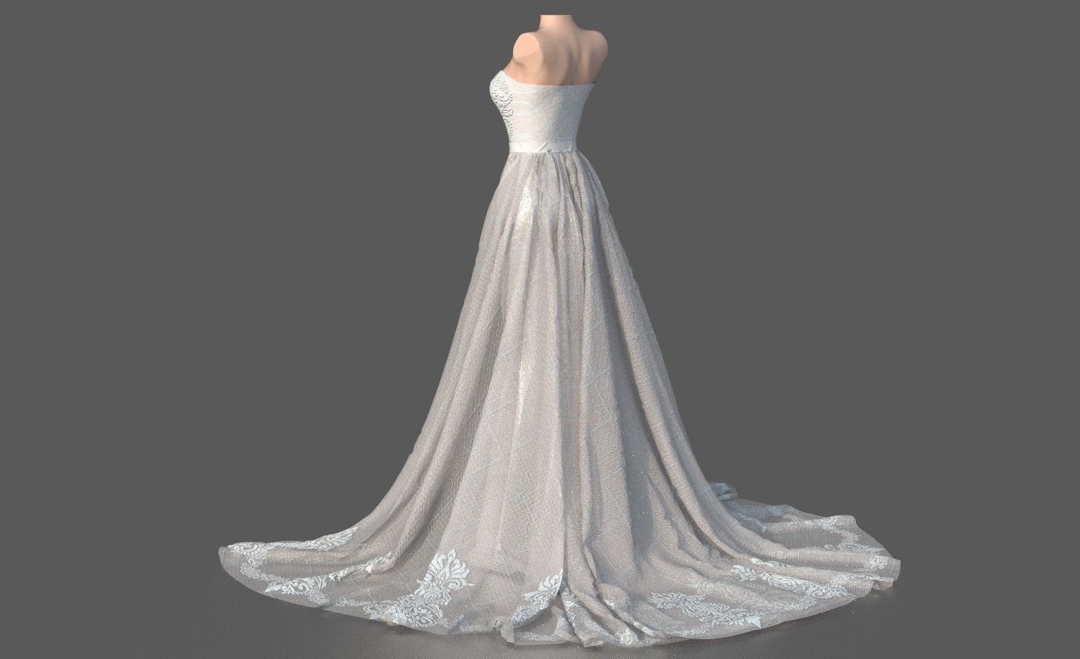 WEDDING DRESS 3D model_2