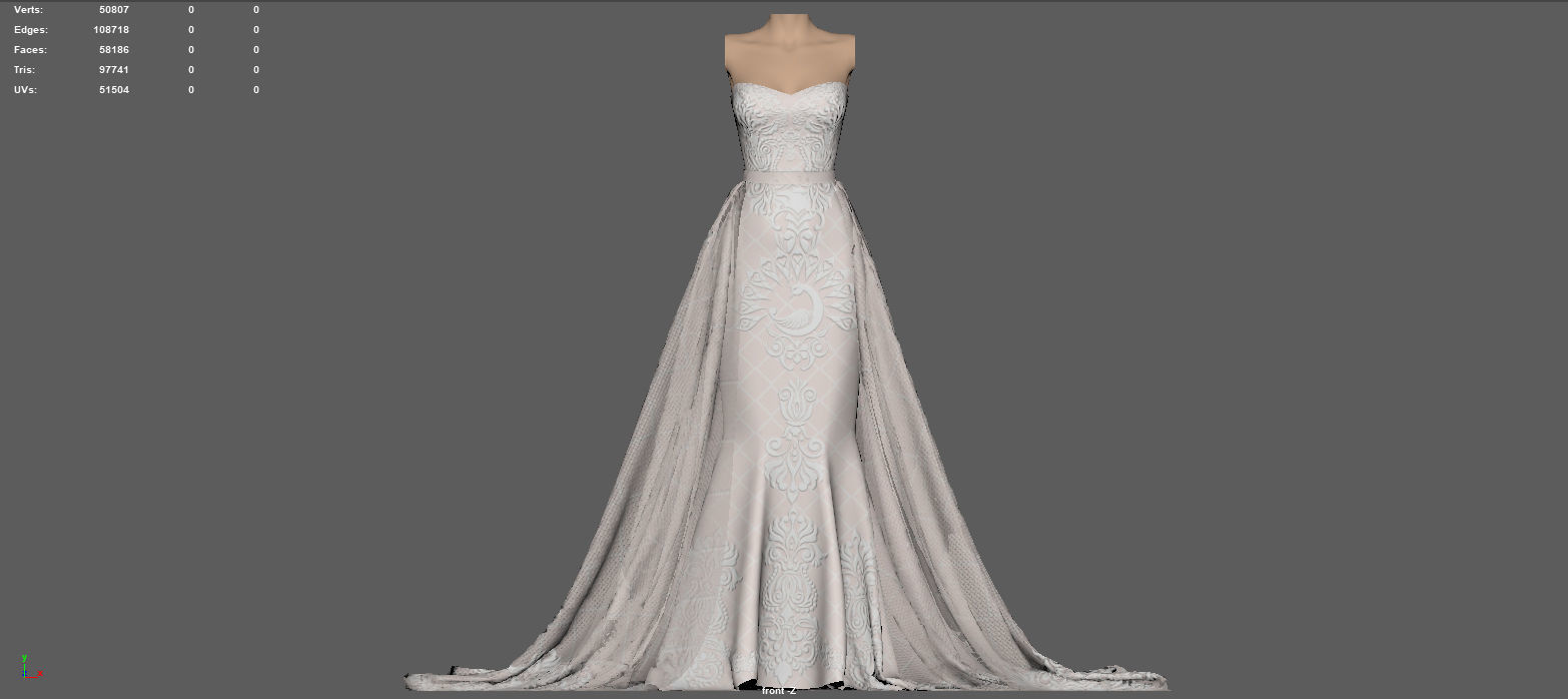 WEDDING DRESS 3D model_7
