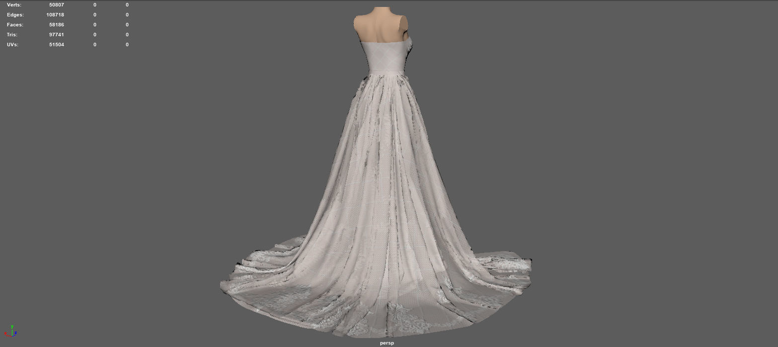 WEDDING DRESS 3D model_9