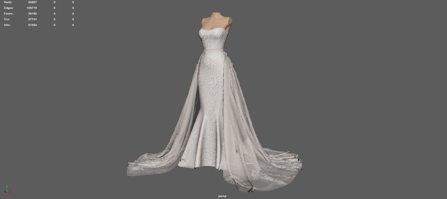 WEDDING DRESS 3D model_6