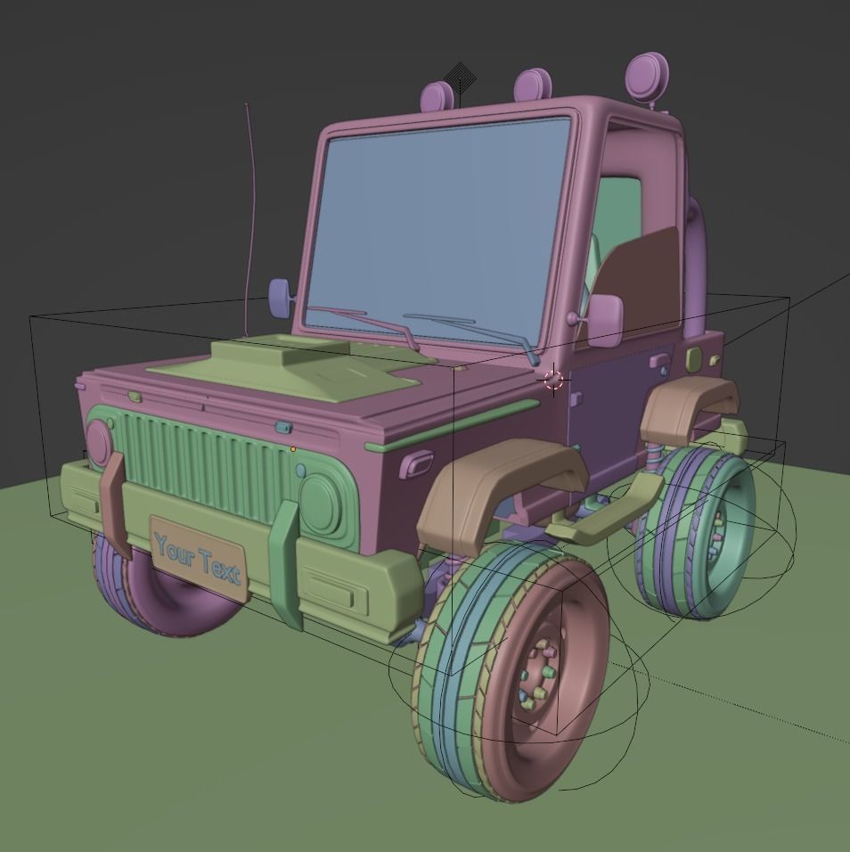 Cartoon Car 3D model_3
