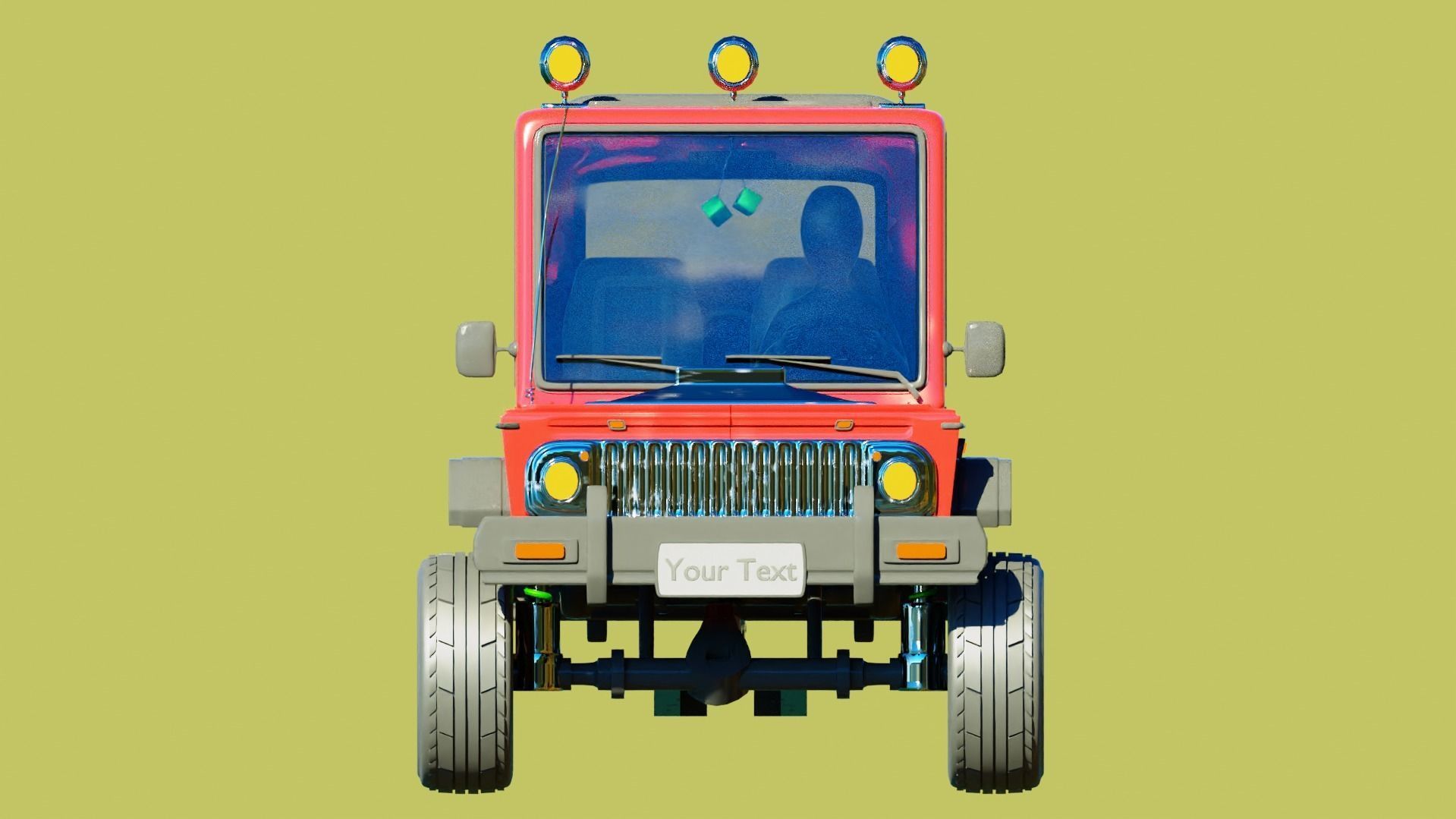 Cartoon Car 3D model_7