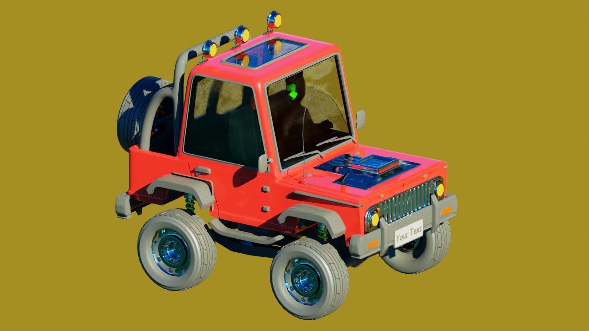 Cartoon Car 3D model_4