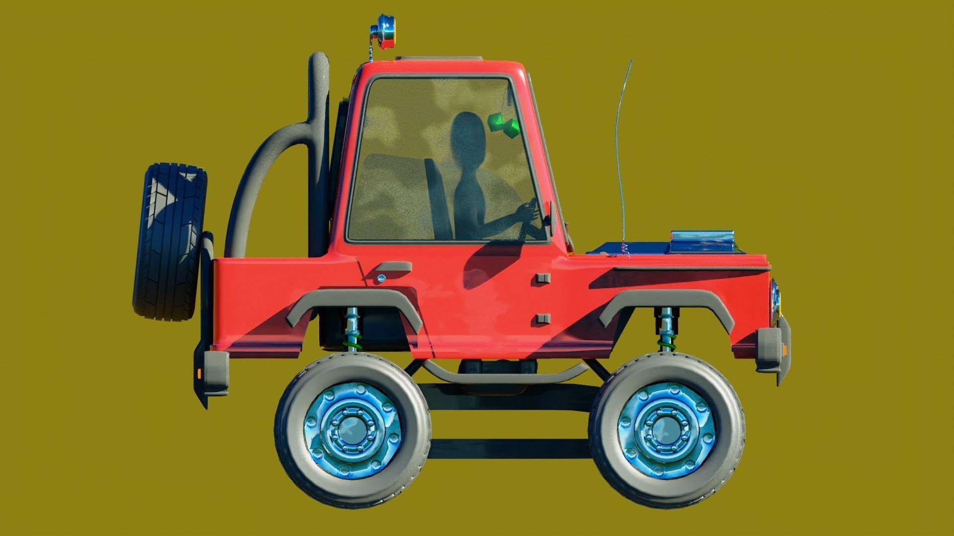 Cartoon Car 3D model_6