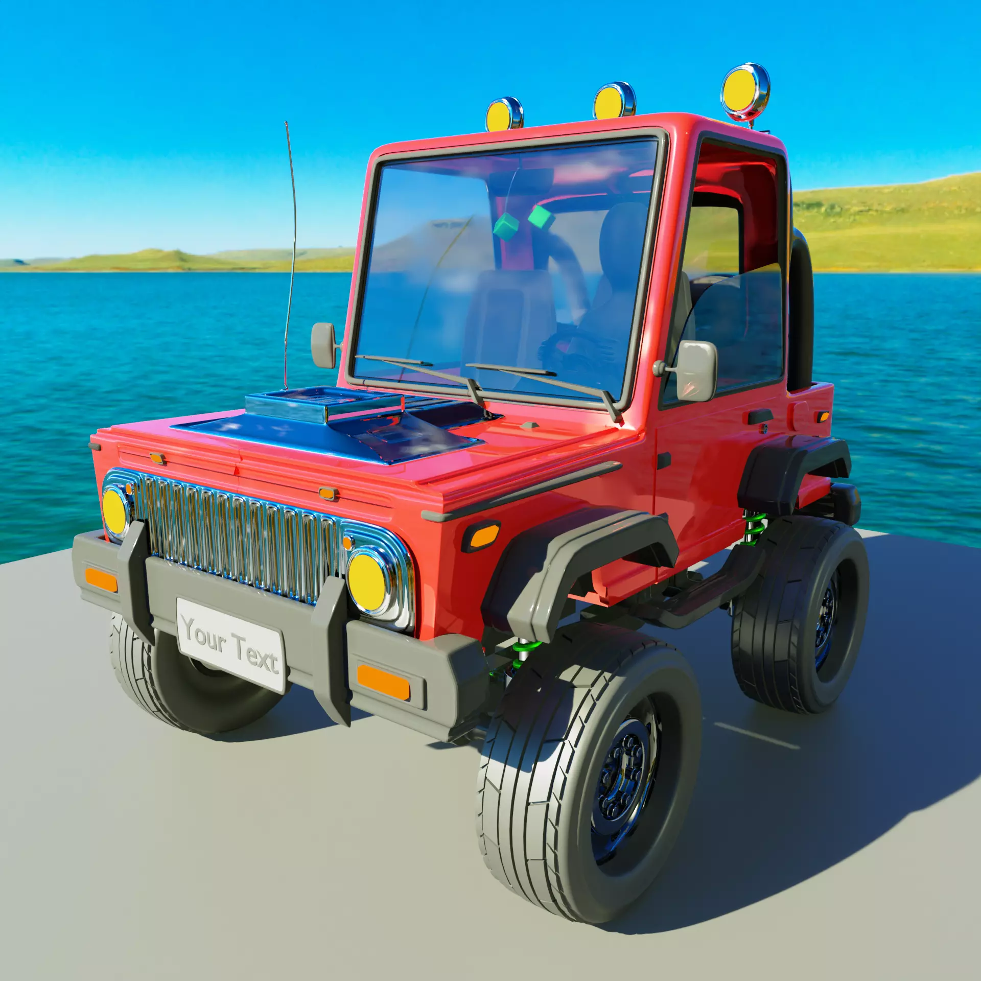 Cartoon Car 3D model_0