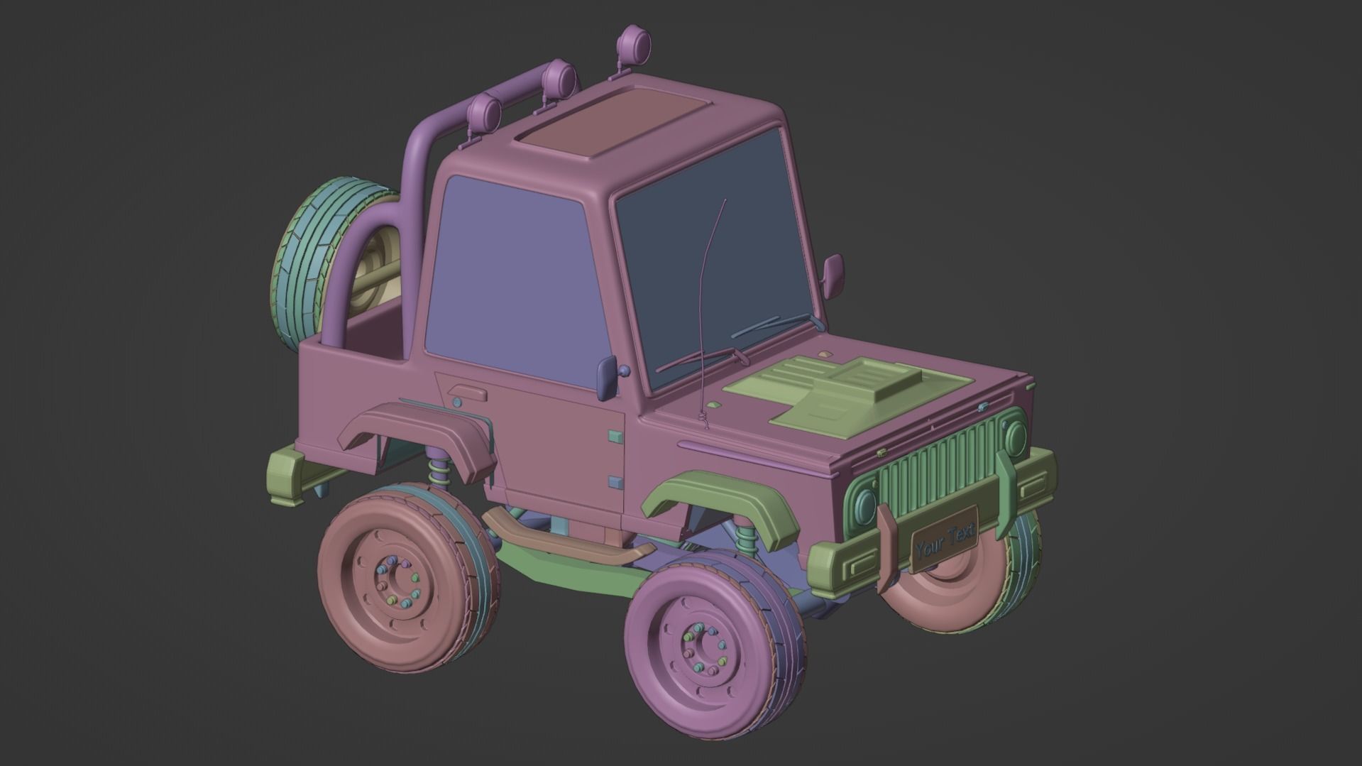 Cartoon Car 3D model_5