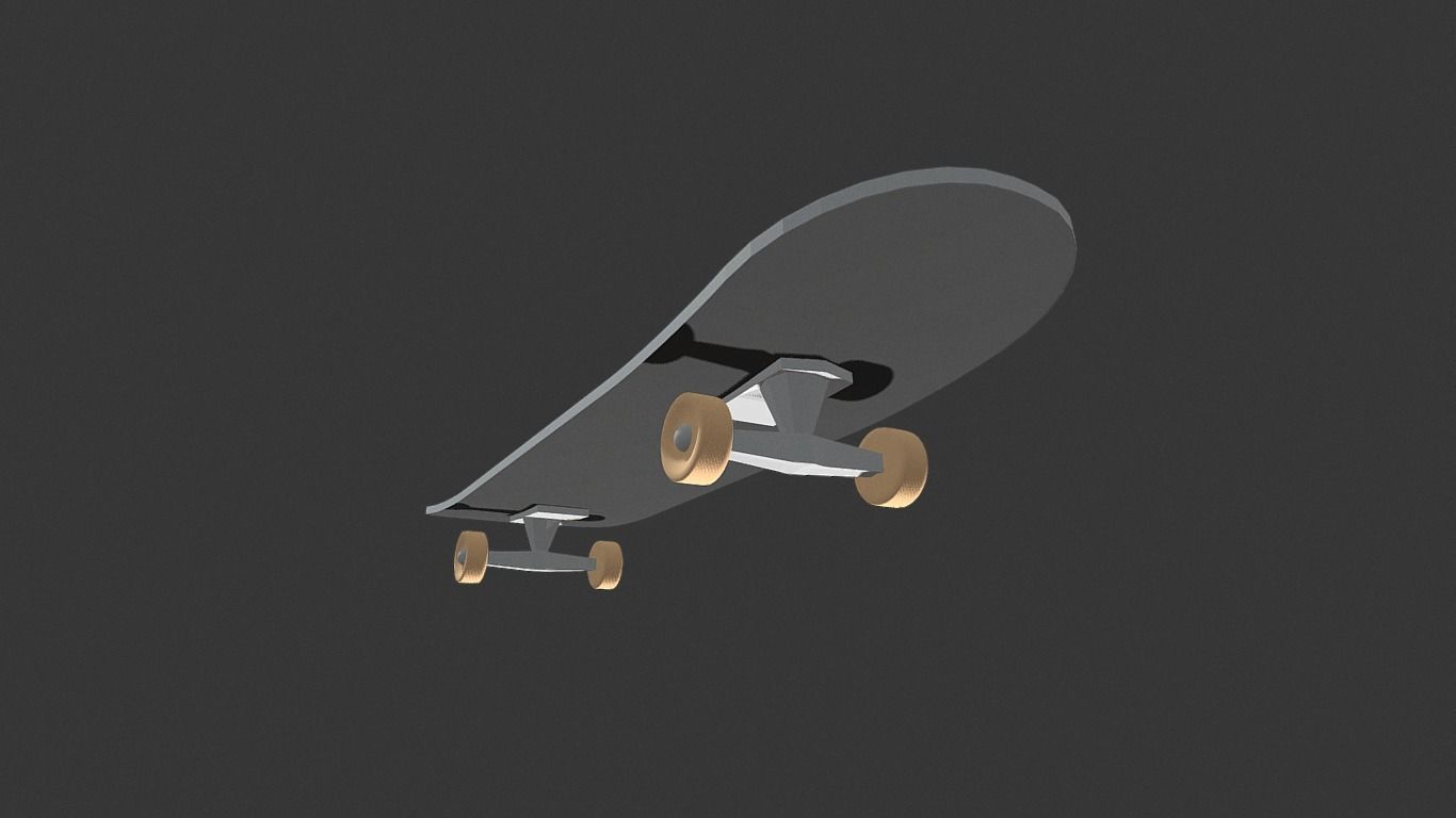 Skateboard Low-poly 3D model_1