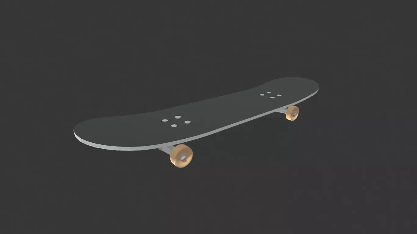 Skateboard Low-poly 3D model_0