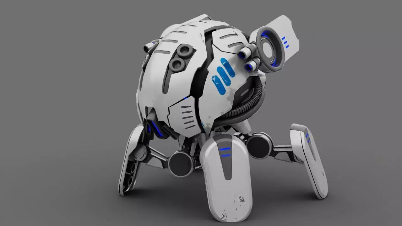 Combat Droid  rigged character 3D model_0