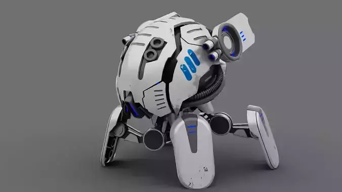 Combat Droid  rigged character 3D model