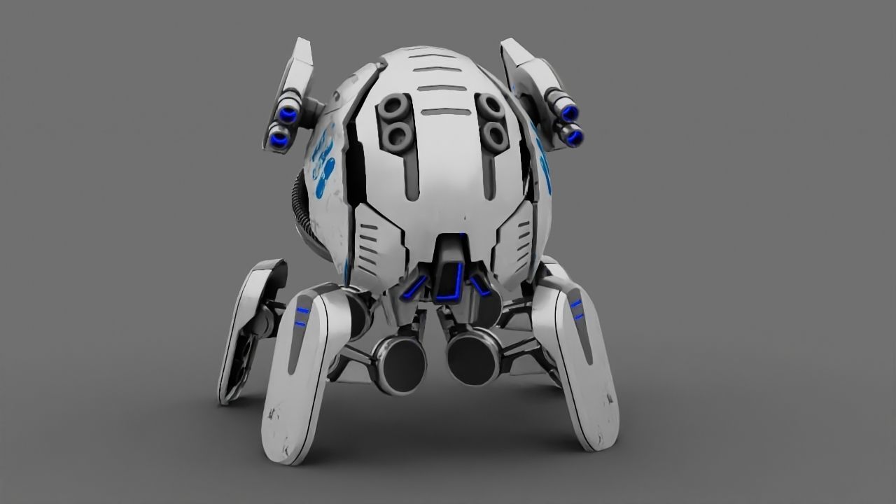 Combat Droid  rigged character 3D model_9