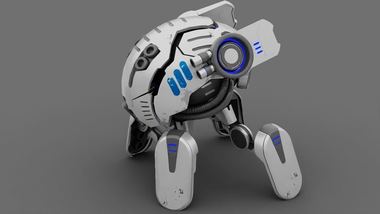 Combat Droid  rigged character 3D model_1