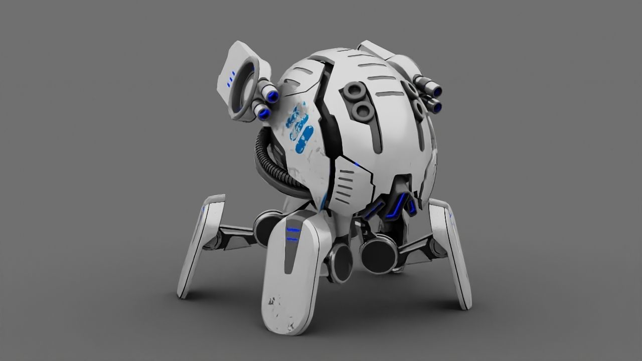Combat Droid  rigged character 3D model_8