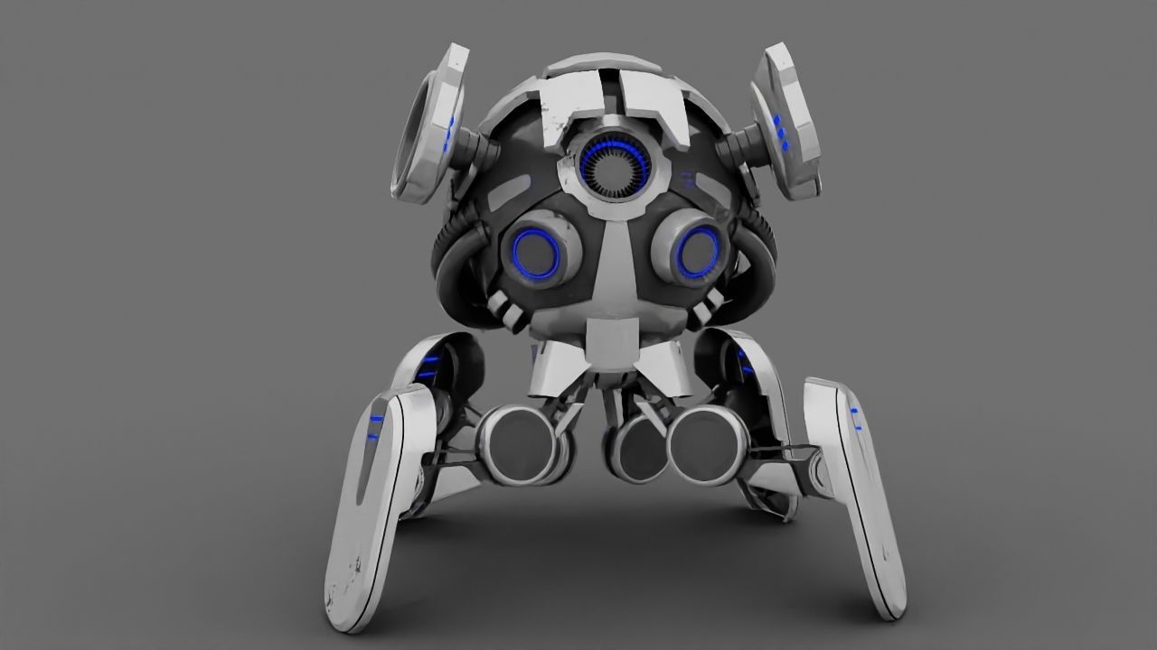 Combat Droid  rigged character 3D model_3